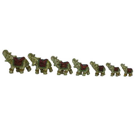 Polyester Elephant Figurine Set of 7 pcs - 106