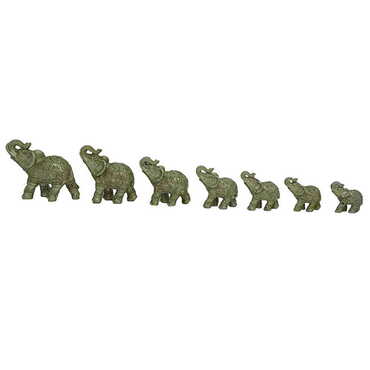 Myros - Polyester Elephant Figurine Set of 7 pcs - 108