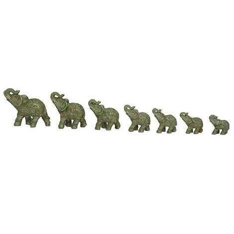 Polyester Elephant Figurine Set of 7 pcs - 108