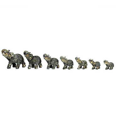 Myros - Polyester Elephant Figurine Set of 7 pcs - 109