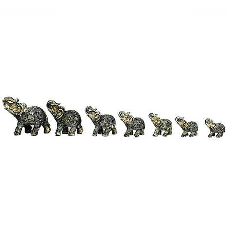 Polyester Elephant Figurine Set of 7 pcs - 109