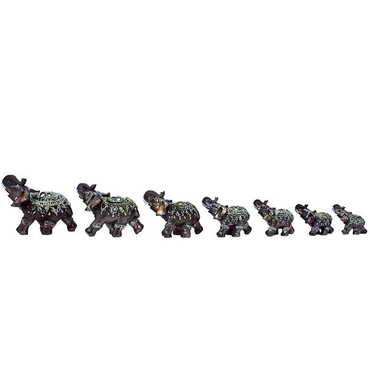 Myros - Polyester Elephant Figurine Set of 7 pcs - 111