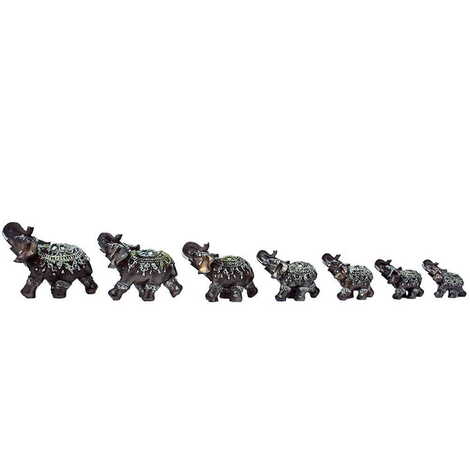 Polyester Elephant Figurine Set of 7 pcs - 111