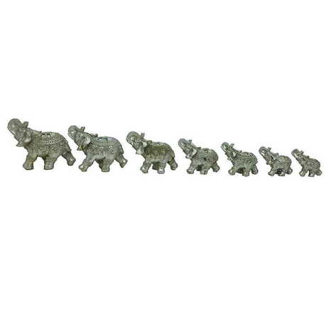 Polyester Elephant Figurine Set of 7 pcs - 112