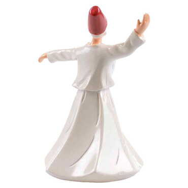 Polyester Fixed White Dervis Figurine 10 Cm - Thumbnail