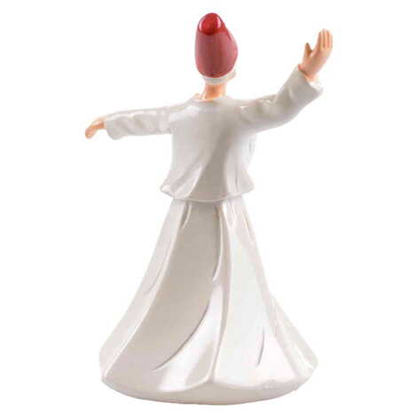 Polyester Fixed White Dervis Figurine 10 Cm