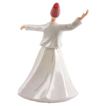 Polyester Fixed White Dervis Figurine 15 Cm - Thumbnail