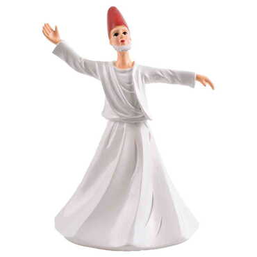 Polyester Fixed White Dervis Figurine 25 Cm - Thumbnail