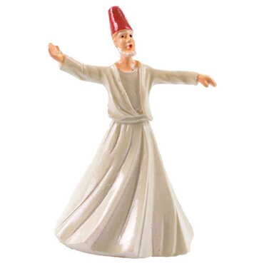 Myros - Polyester Fixed White Dervis Figurine 6 Cm