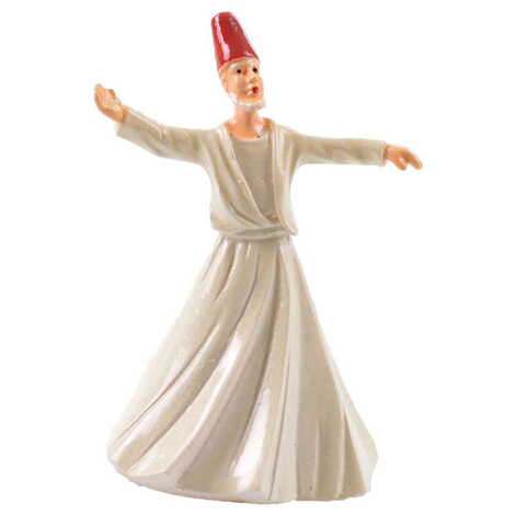 Polyester Fixed White Dervis Figurine 6 Cm