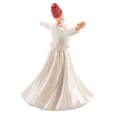 Polyester Fixed White Dervis Figurine 6 Cm - Thumbnail