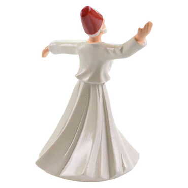 Polyester Fixed White Dervis Figurine 8 Cm - Thumbnail