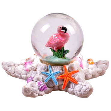 Myros - Polyester Flamingo Snow Globe