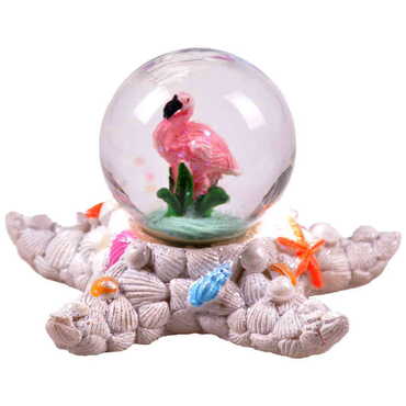 Polyester Flamingo Snow Globe - Thumbnail