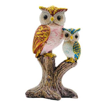Polyester İkili Dalda Baykuş 12 Cm