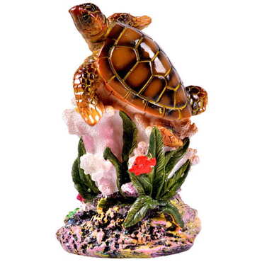 Polyester Turtle Coral Snow Ball Figurine 14Cm - Standart - 3