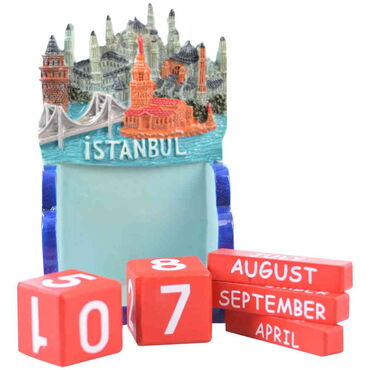 Toptan Polyester Mavi İstanbul Takvim - Standart - 2