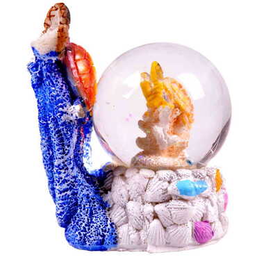 Myros - Polyester Nacrous Turtle Snow Globe 45Mm