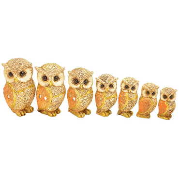 Myros - Polyester Owl Figurine Set Of 3 Pcs Large Size