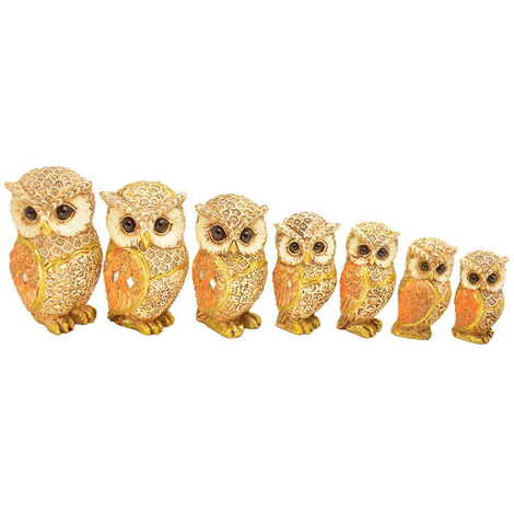 Polyester Owl Figurine Set Of 3 Pcs Large Size