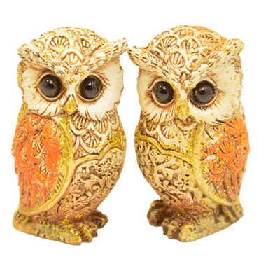 Polyester Owl Figurine Small Size 30x50 mm - Thumbnail