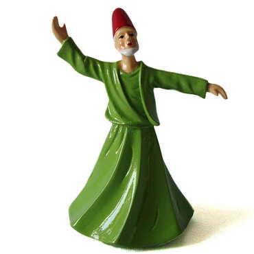 Myros - Polyester Plant Green Dervis Figurine 10 Cm