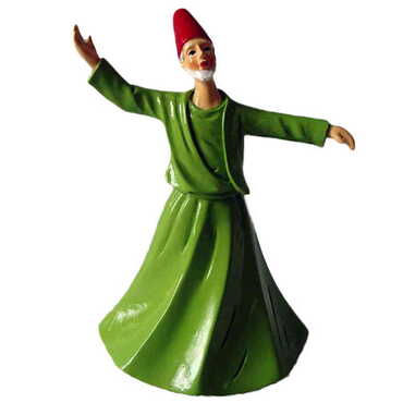 Myros - Polyester Plant Green Dervis Figurine 15 Cm