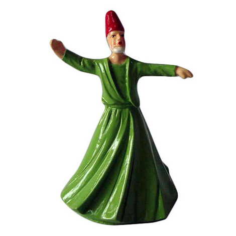 Polyester Plant Green Dervis Figurine 6 Cm - 1