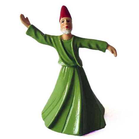 Polyester Plant Green Dervis Figurine 8 Cm - 1