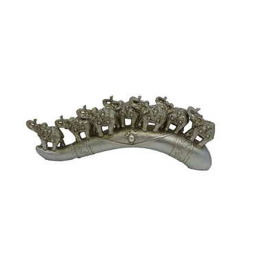 Myros - Polyester Seven Elephants on a Bench Figurine - 118