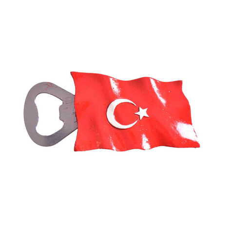 Toptan Polyester Türk Bayrak Açacak Magnet 100x46 mm