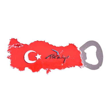 Toptan Türk Bayrak Hari̇ta Açacakli Magnet - Myros