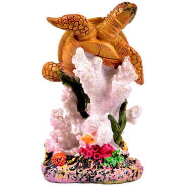 Polyester Turtle Coral Snow Ball Figurine 14Cm - Thumbnail