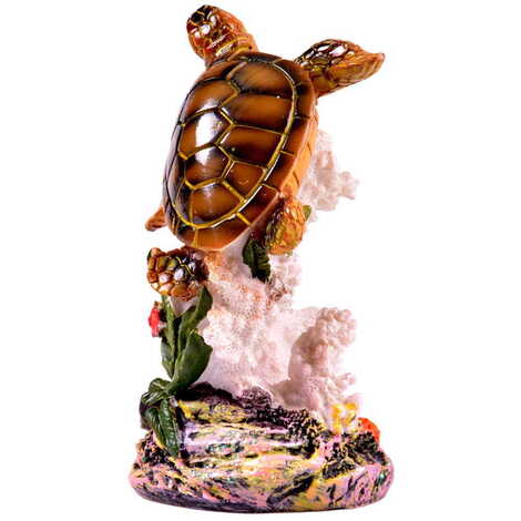 Polyester Turtle Coral Snow Ball Figurine 14Cm - 2