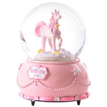 Polyester Unicorn Theme Snow Globe 105x105x150 mm - Thumbnail