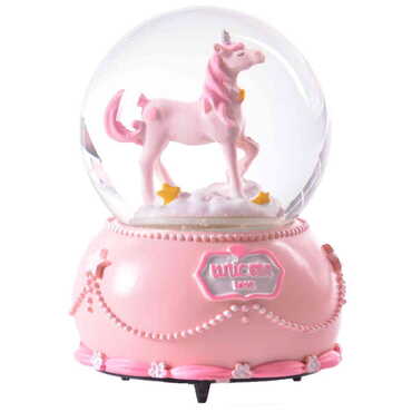 Polyester Unicorn Theme Snow Globe 105x105x150 mm - Thumbnail