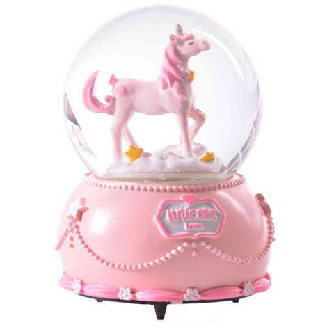 Polyester Unicorn Theme Snow Globe 105x105x150 mm