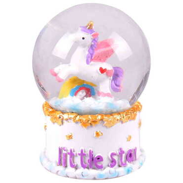 Myros - Polyester Unicorn Theme Snow Globe 60x60x85 mm