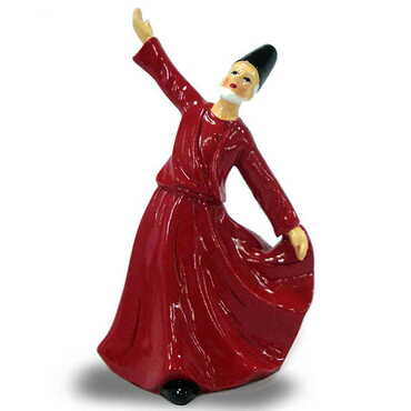 Polyester Whirling Red Dervishes Figurine 11 Cm - Myros