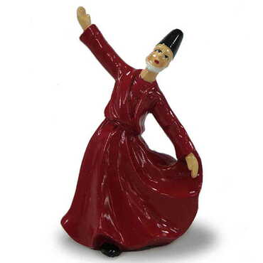 Polyester Whirling Red Dervishes Figurine 8 Cm - Myros