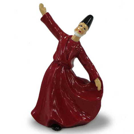 Polyester Whirling Red Dervishes Figurine 8 Cm - 1