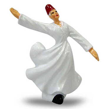 Polyester Whirling White Dervishes Figurine 6 Cm - Myros