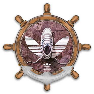 Promotional Customised UV Printed Plastic Base Marin Rudder Shaped Fridge Magnet 82x82 mm
