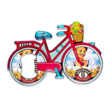 Promotional Bicycle Shaped Metal Magnetic Bottle Opener 100x65 mm - Thumbnail