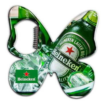 Promotional Butterfly Shaped Metal Magnetic Bottle Opener 70x70 mm - Thumbnail