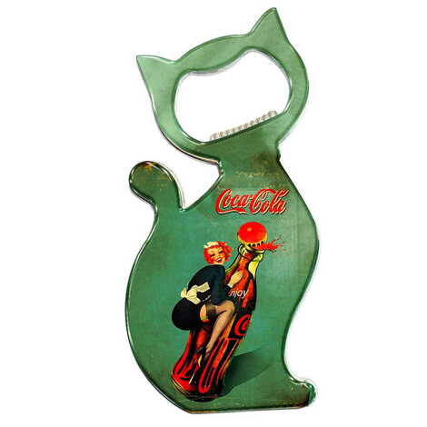 Promotional Cat Shaped Metal Magnetic Bottle Opener 97x48 mm