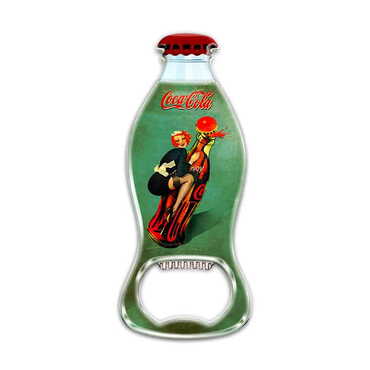 Promotional Coke Bottle Shaped Metal Magnetic Bottle Opener 120x41 mm - Thumbnail