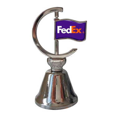 Promotional Collectible Souvenir Double Face Metal Spinner Flag Bell 44x96 mm - Thumbnail