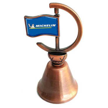 Promotional Collectible Souvenir Double Face Metal Spinner Flag Bell - Bronze Color - Thumbnail