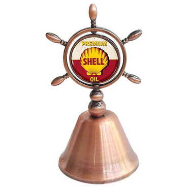 Promotional Collectible Souvenir Double Face Metal Spinner Rudder Bell - Bronze Color - Thumbnail